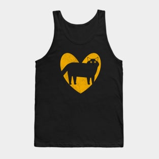 Cat Lover Heart - Golden Yellow Tank Top